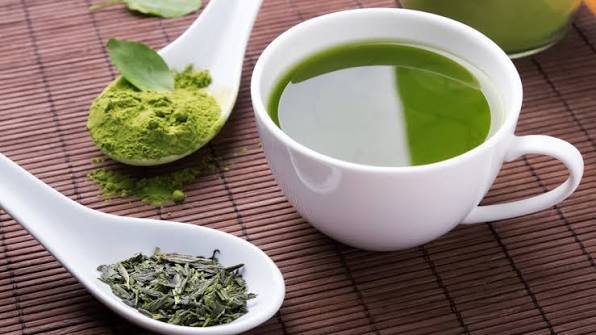 Sebuah Bubuk Matcha Atau Dari Teh Hijau