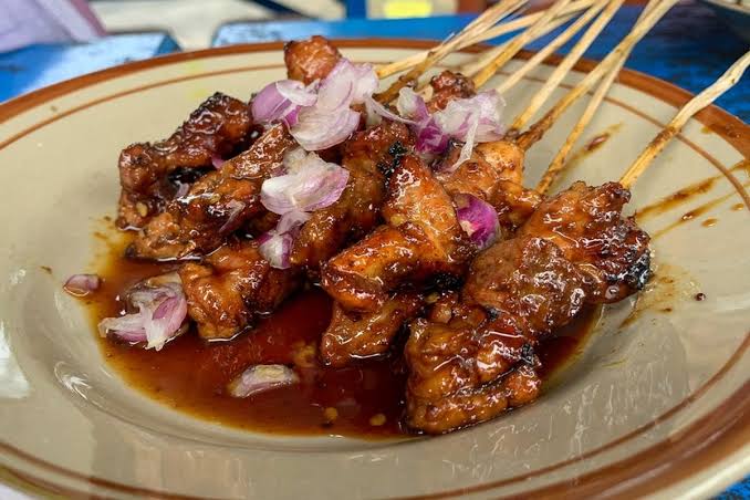 Makanan Indonesia Sate Dengan Daging Tusukan